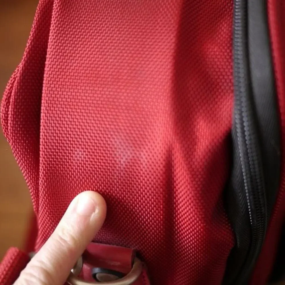 American Tourister Red Nylon Soft Shell Travel Shoulder Carry On Suitcase Bag